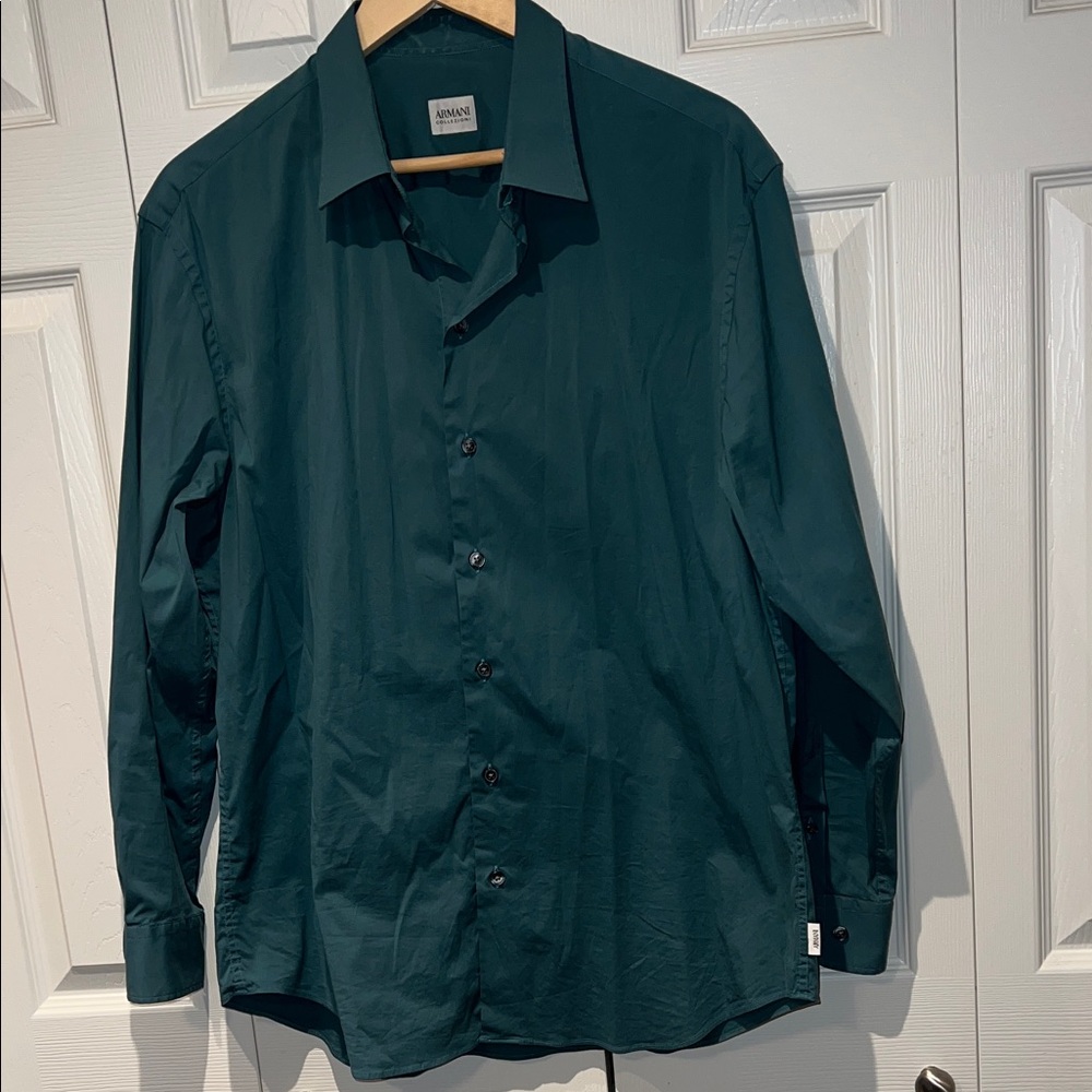 Giorgio Armani Men's Deep Teal Dress Shirt